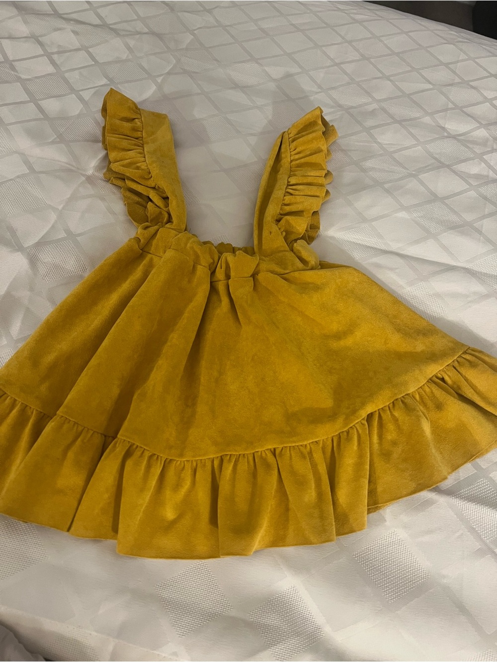 Mustard Yellow Ruffle Dress Size Large for Girls and Toddlers.